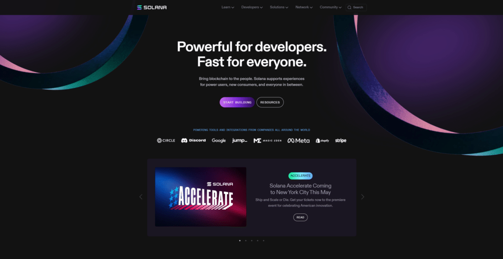 Solana Homepage