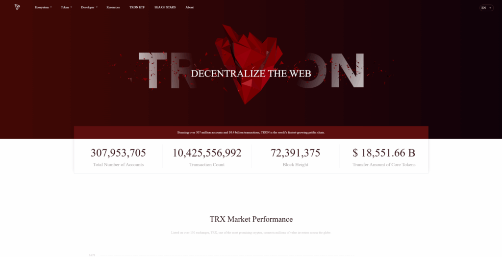 Tron Homepage