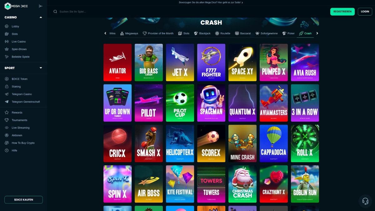 crash games megadice