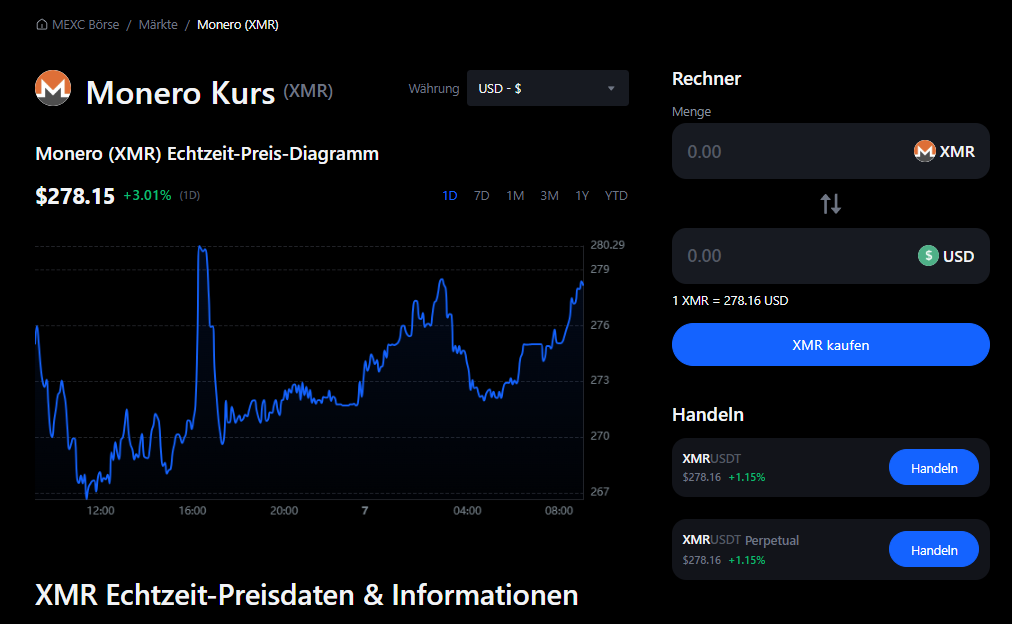 mexc monero kaufen