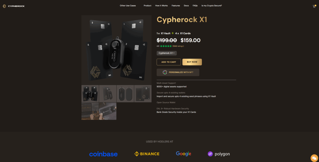 Cypherock X1 Homepage