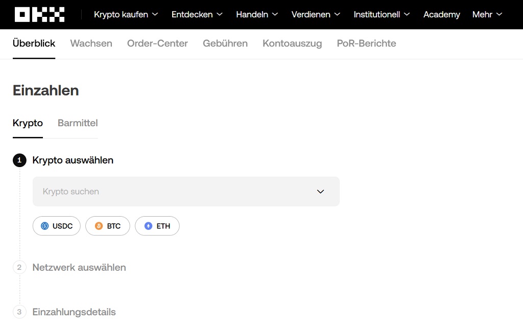 OKX einzahlen