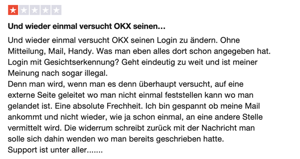 OKX negative Erfahrung
