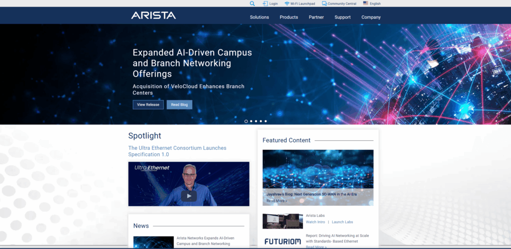 Arista Homepage
