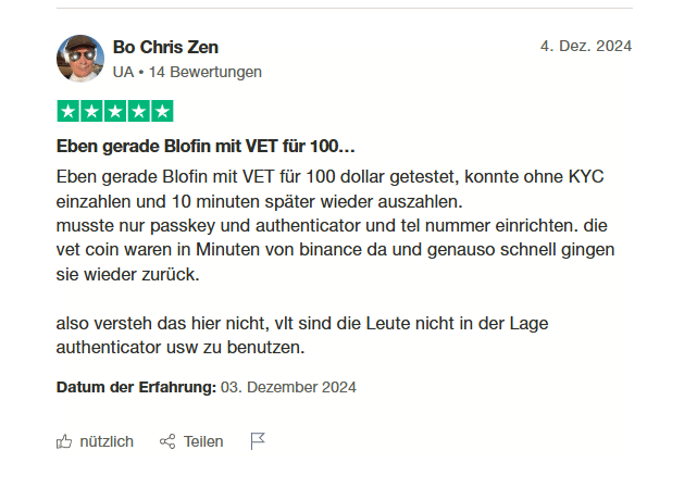 BloFin positive Bewertungen