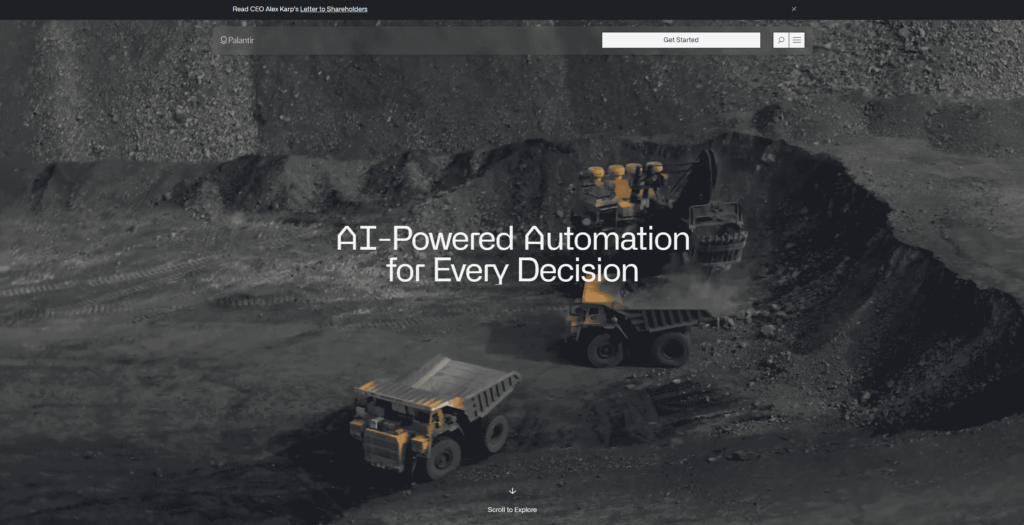 Palantir Homepage