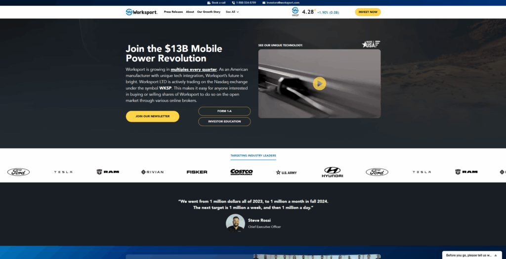 Worksport homepage