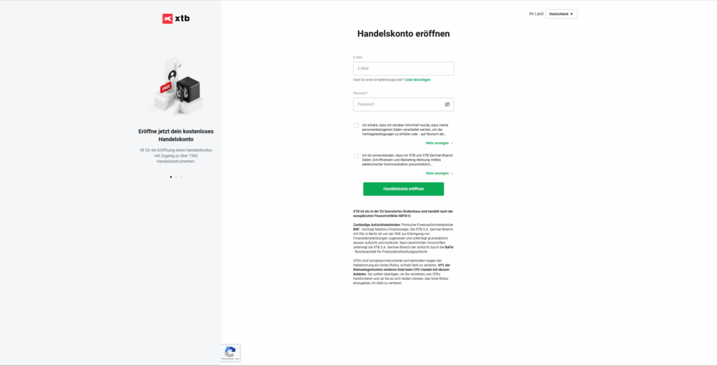 XTB Registrierung