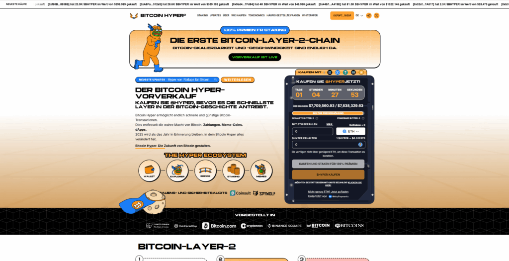 Bitcoin Hyper Homepage AUG