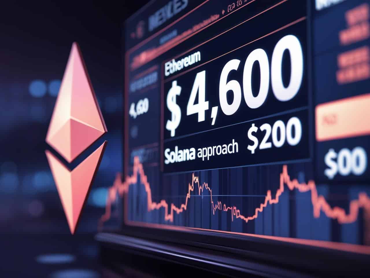 Krypto News: Ethereum erreicht Vierjahreshoch über 4.600 USD, während Solana  an der 200-USD-Marke kratzt - 99bitcoins DE