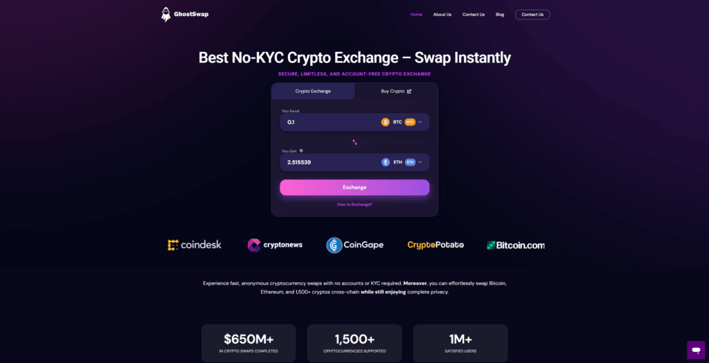 Ghostswap homepage