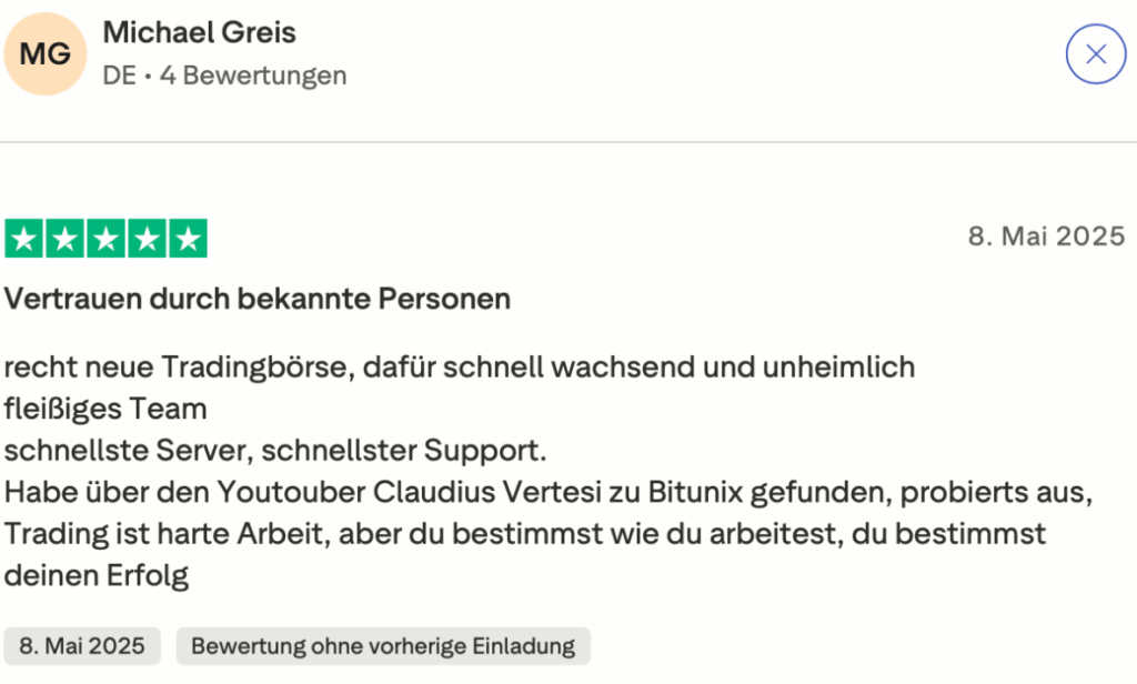 Bitunix Positive Bewertungen