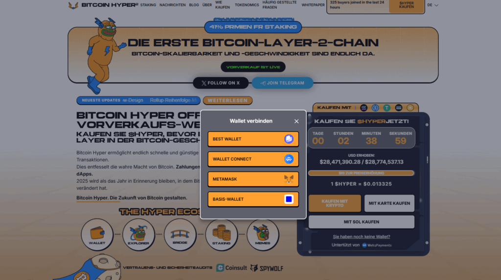 Bitcoin Hyper Wallet verbinden