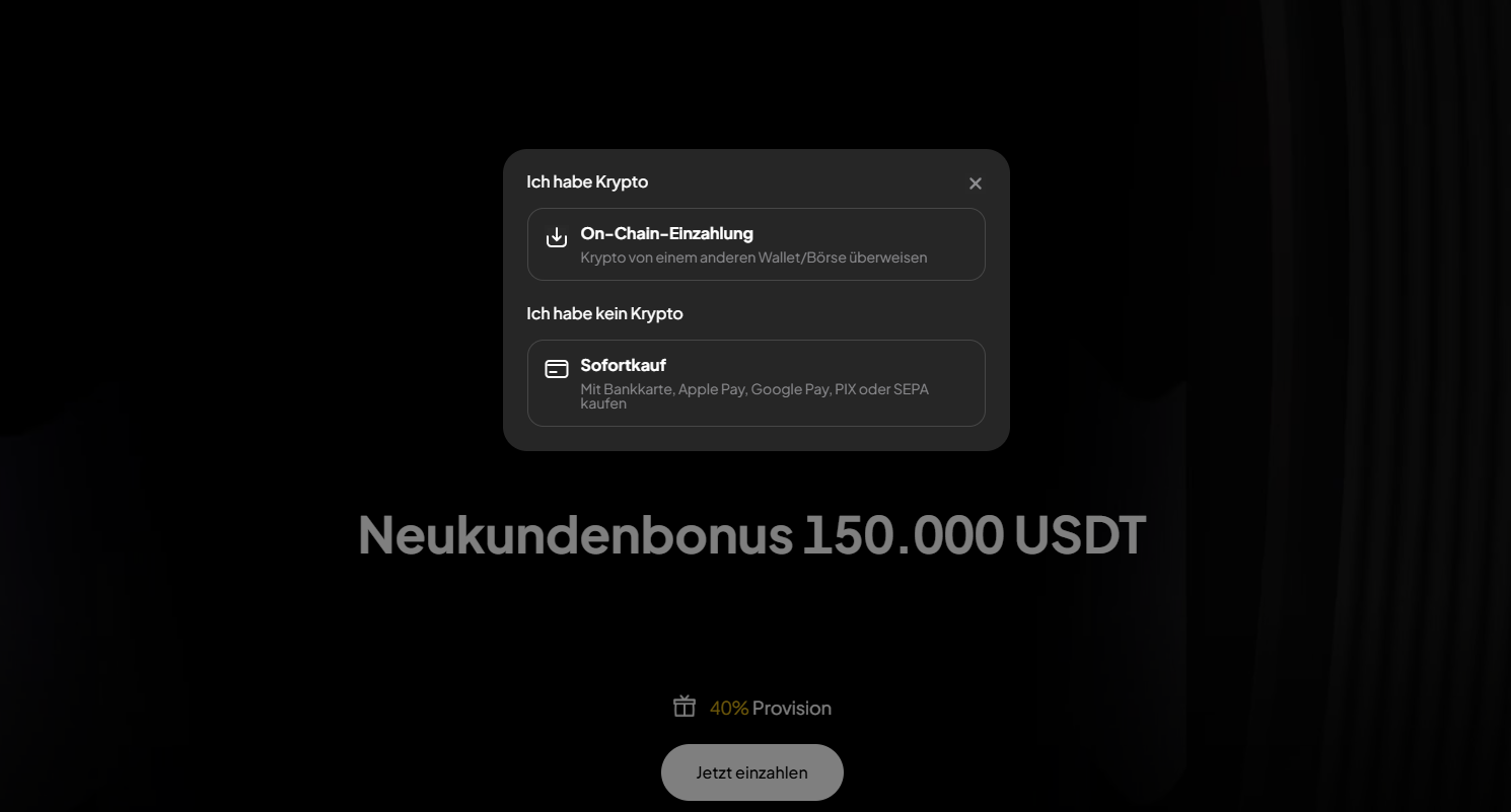 Weex Einzahlungsarten