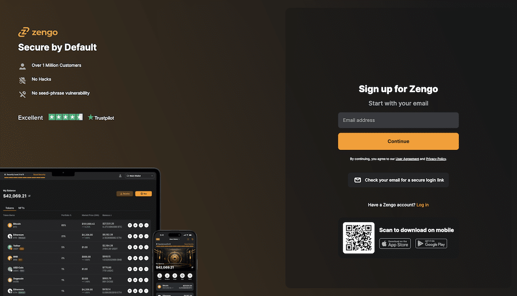 Zengo Wallet Konto erstellen