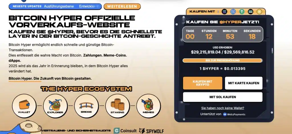 Bitcoin Hyper offizielle Website für HYPER Presale