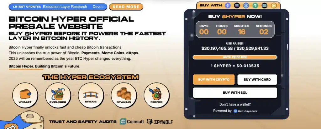Bitcoin Hyper Presale auf der Offiziellen website