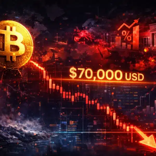 Bitcoin stürzt auf 70.000 US-Dollar: Geopolitik, Fed-Signale und Liquiditätsmangel belasten den Markt