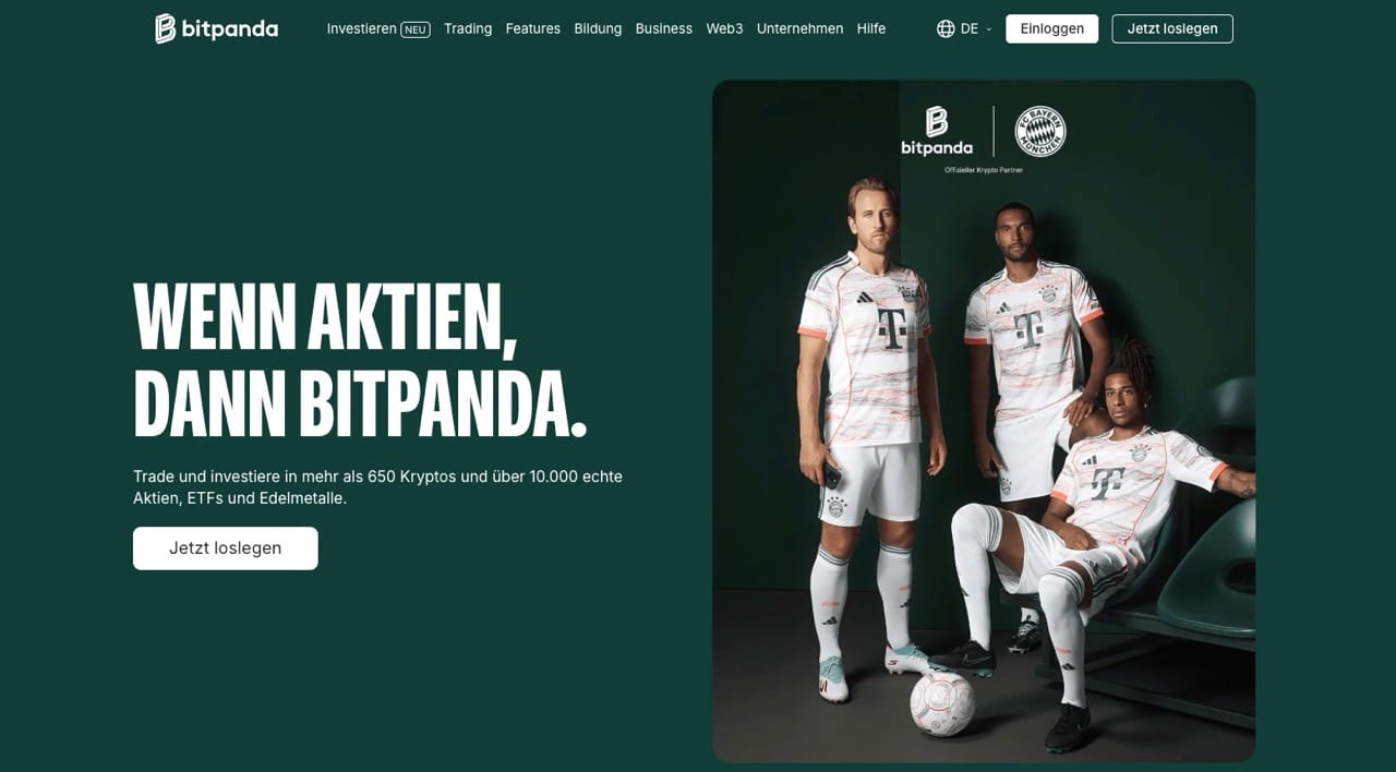 Bitpanda Webseite