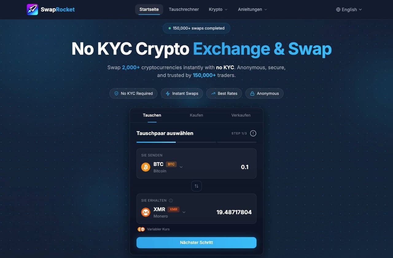 SwapRocket Webseite
