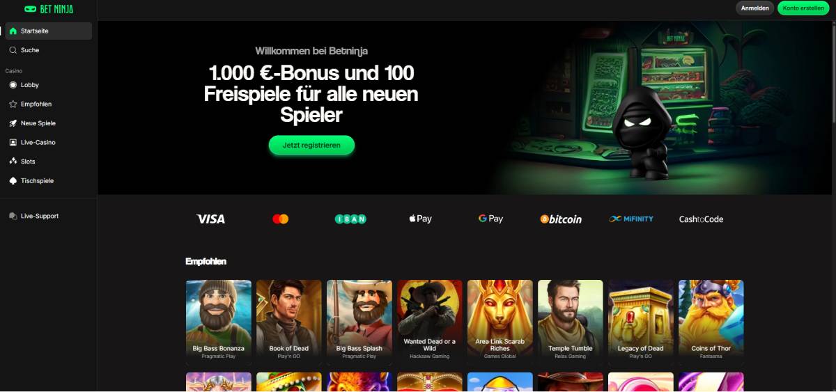 betninja startseite eines Casinos in Österreich