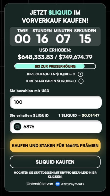 LIQUID kaufen oder per Karte bezahlen