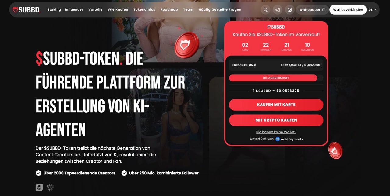 SUBBD Presale Startseite