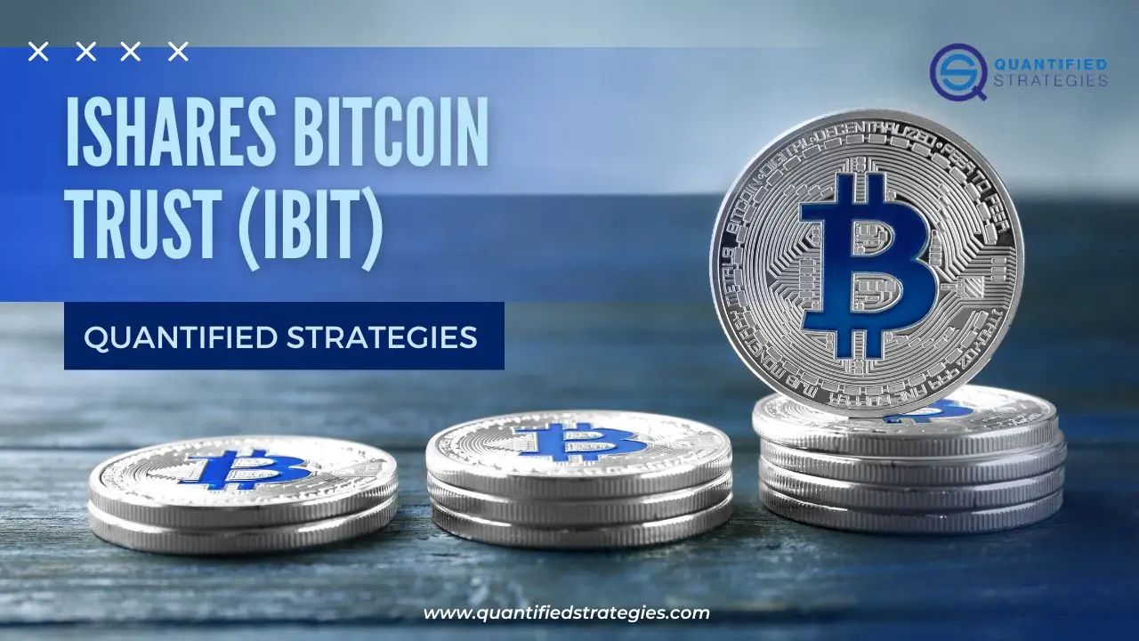 Stack of Bitcoin coins with ISHARES BITCOIN TRUST (IBIT) text overlay