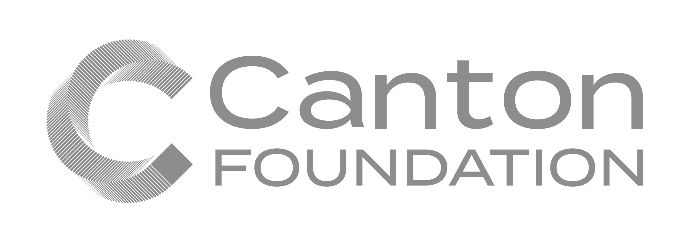Canton Foundation logo featuring a stylized white lined 'C' on a black background