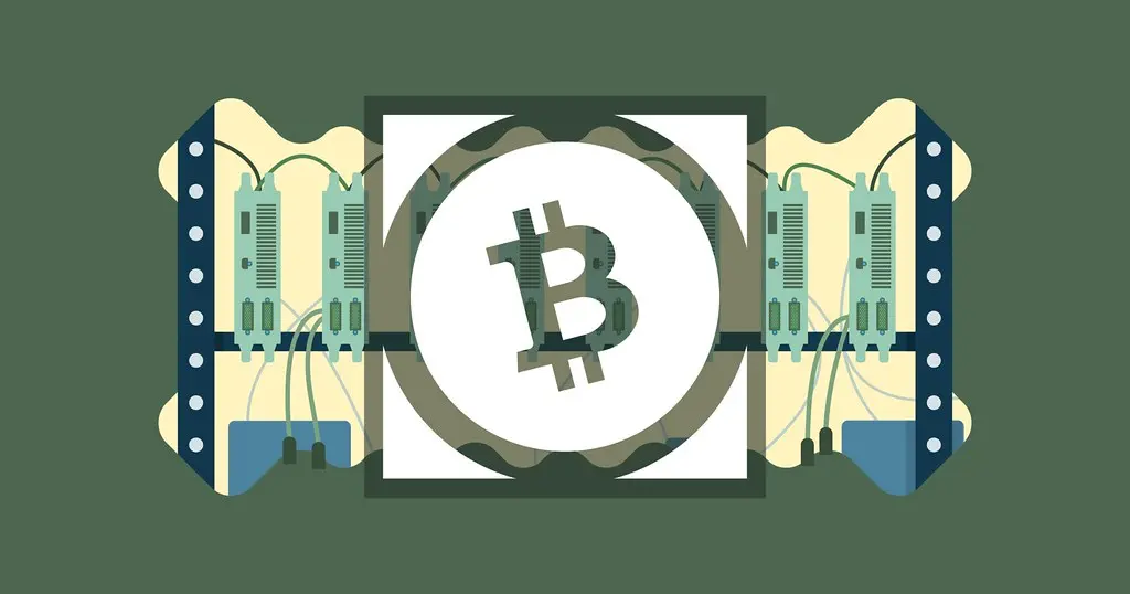 Illustration von Bitcoin Cash Mining-Hardware mit dem BCH-Logo im Zentrum.