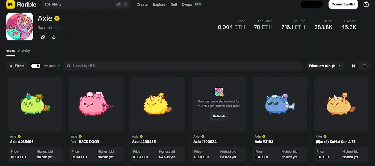 axie infinity nfts