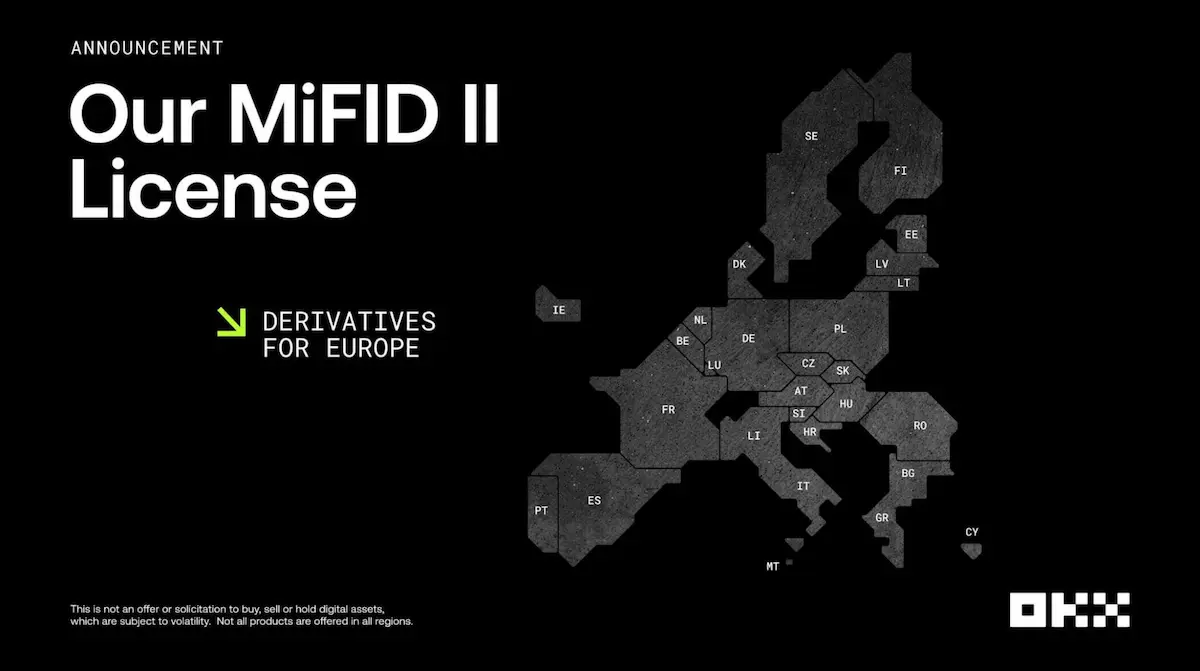 El exchange de OKX consigue la licencia MiFID II en Europa