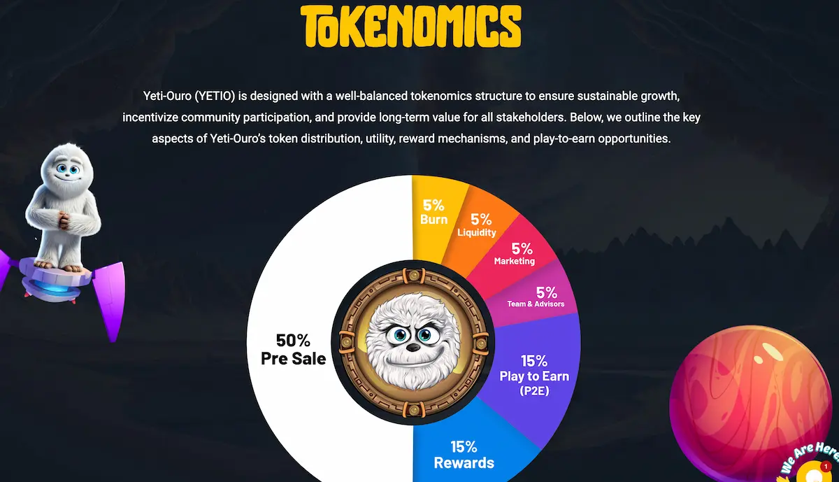 tokenomica de yeti ouro
