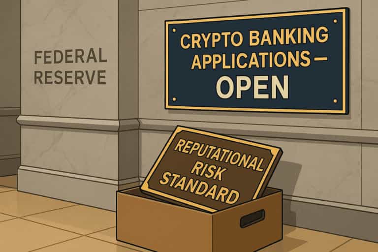 La Fed elimina el estándar de riesgo reputacional, facilitando el camino para la banca cripto