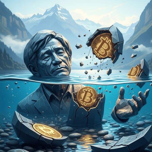 Un acto vandálico destruye la figura de Satoshi Nakamoto en Lugano, Suiza