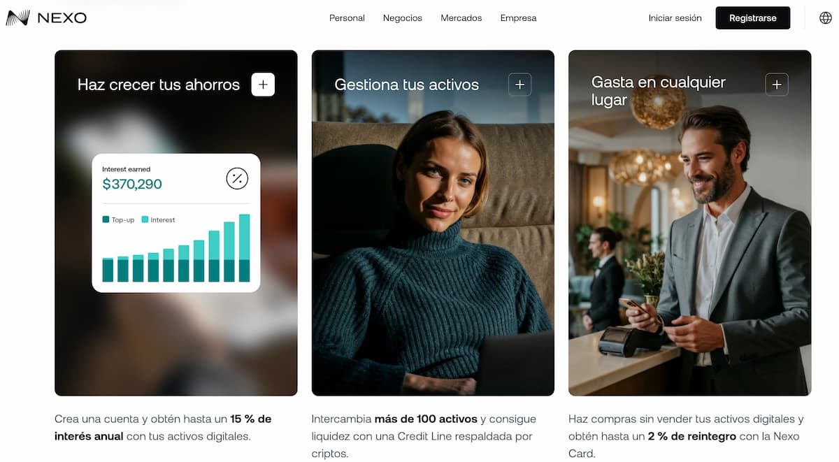 servicios de nexo en intereses crypto