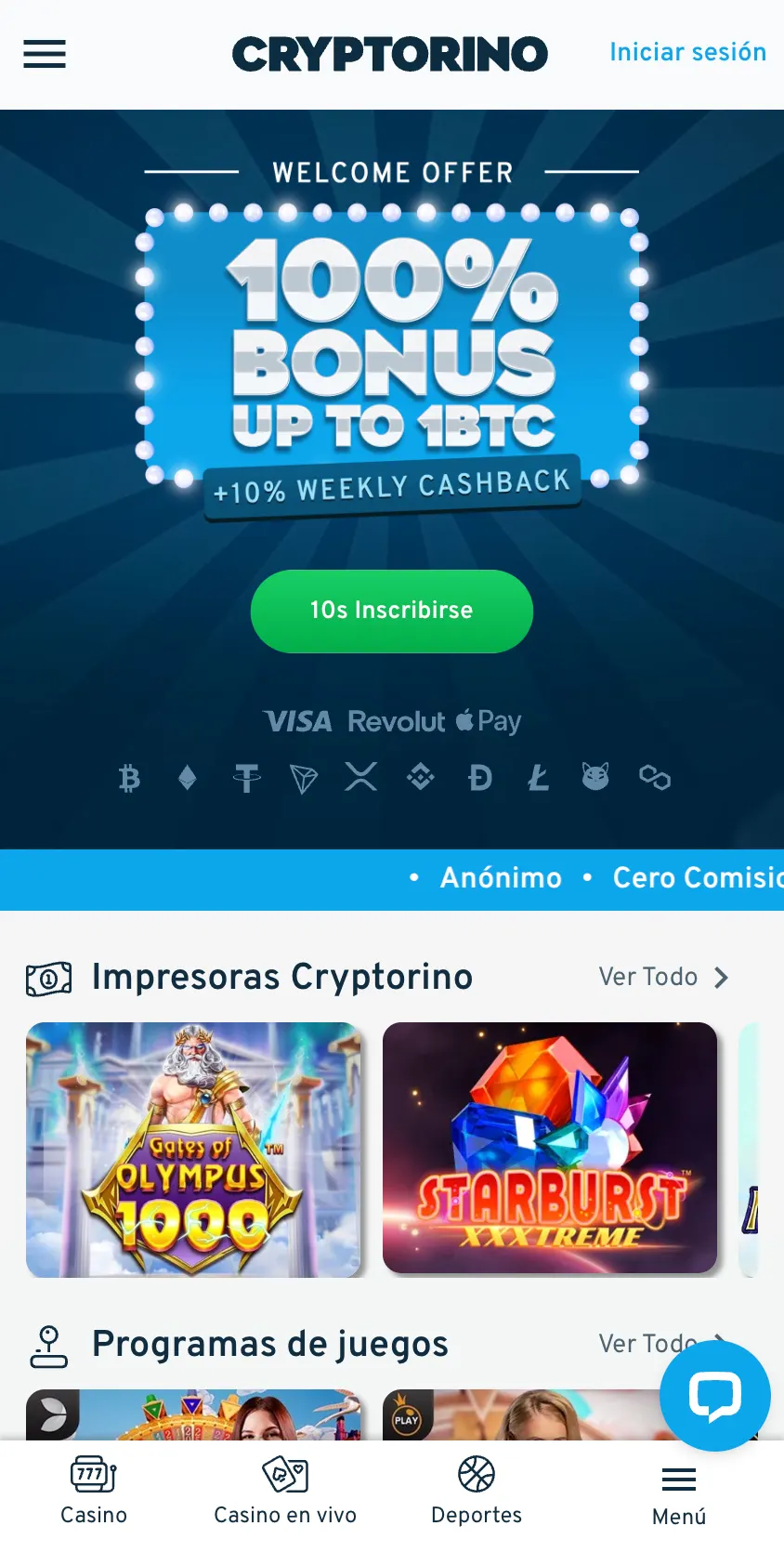 cryptorino casinos criptomonedas
