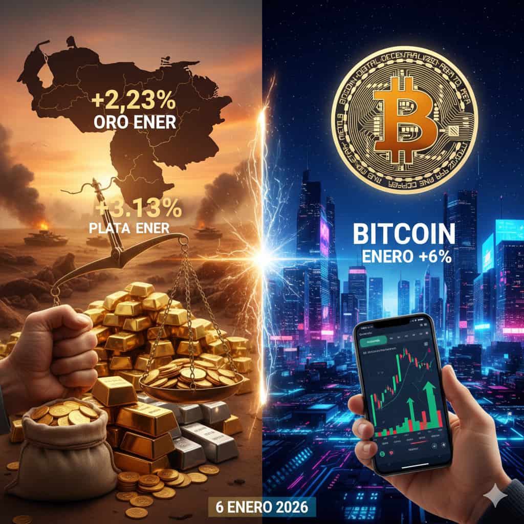 Venezuela impulsa el oro y la plata, pero Bitcoin se consolida