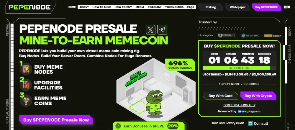 pepenode uusi kryptoprojekti etusivu