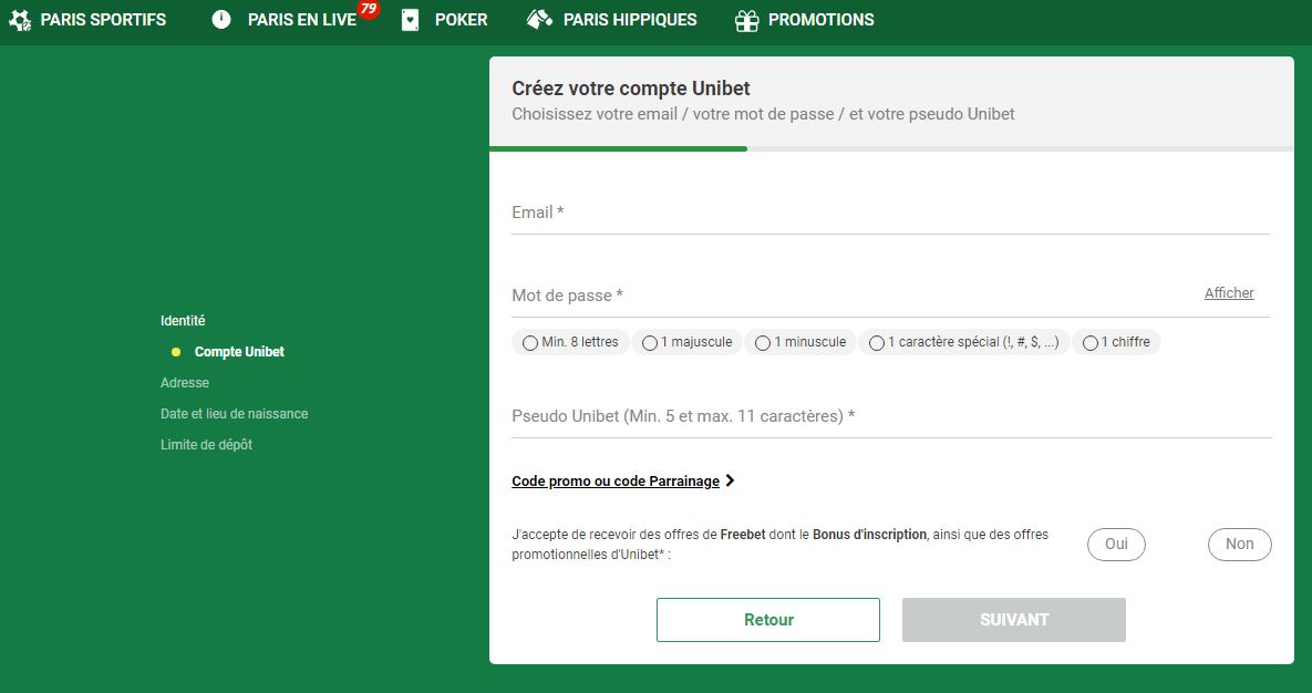 valider inscription unibet casino en ligne