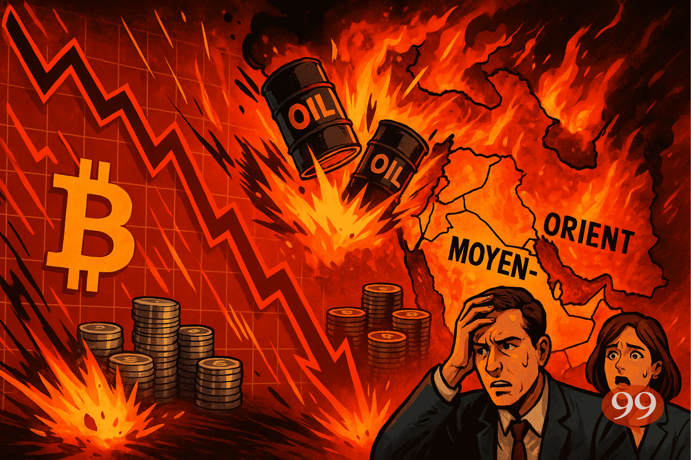 Crypto choc : Bitcoin plonge, le pétrole s’emballe, faut-il tout vendre à cause d&rsquo;Israel ?