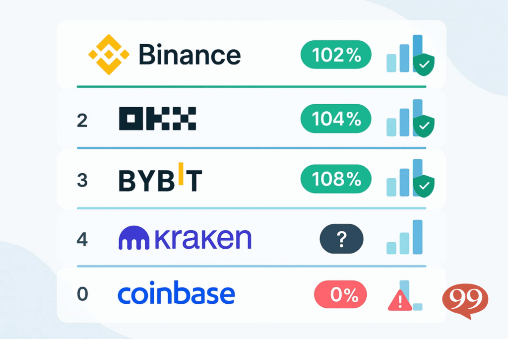 Preuves de réserves : Binance et OKX leaders, Coinbase absente