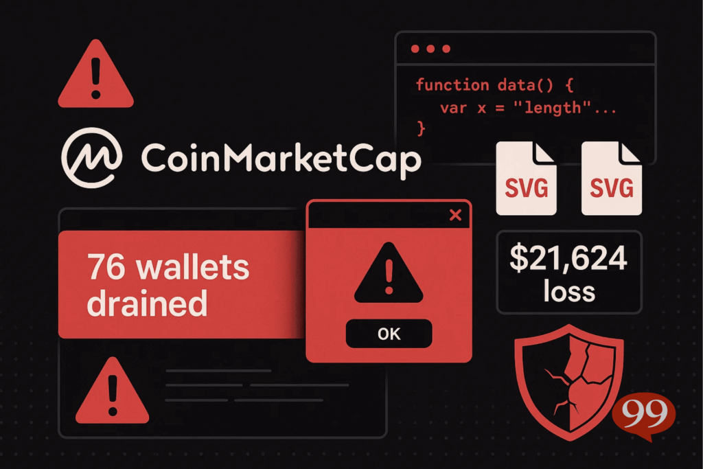CoinMarketCap hacké : 76 portefeuilles vidés en une nuit
