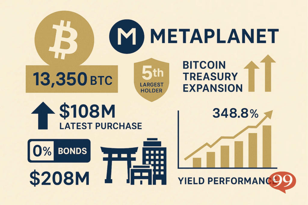Metaplanet surpasse Tesla et se hisse au 5ème rang des trésoreries Bitcoin