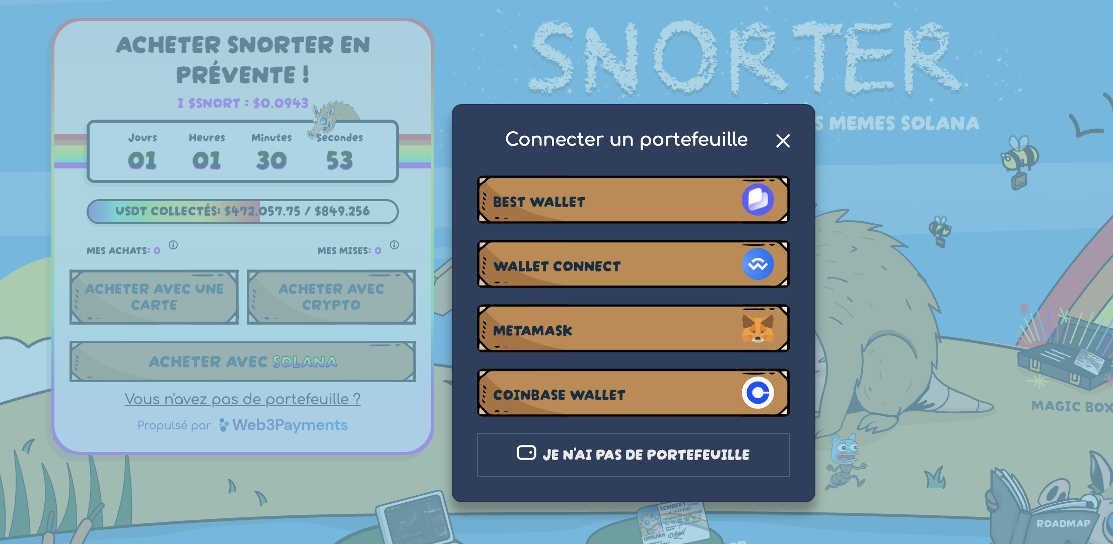 connexion wallet à snorter