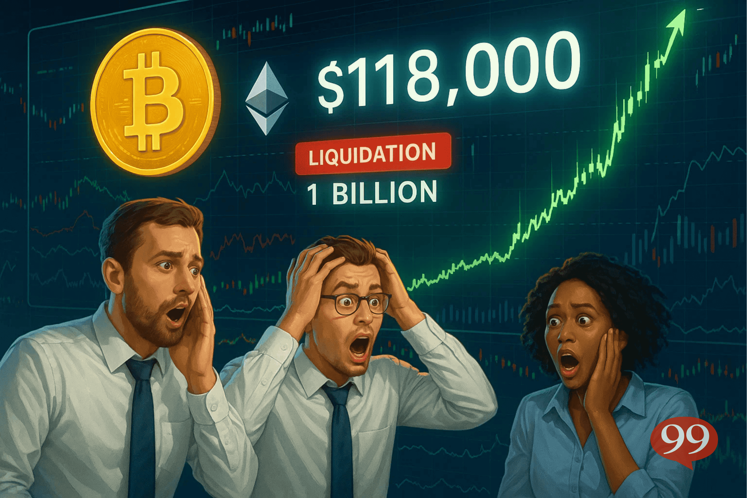 Bitcoin explose : 1 milliard de shorts crypto liquidés en 24h, panique chez les traders