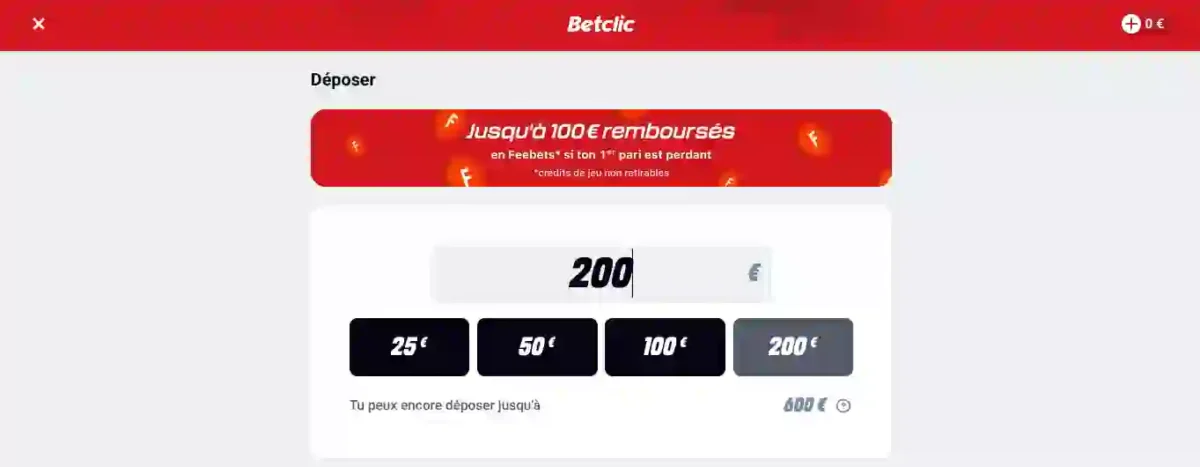 Betclic dépôt