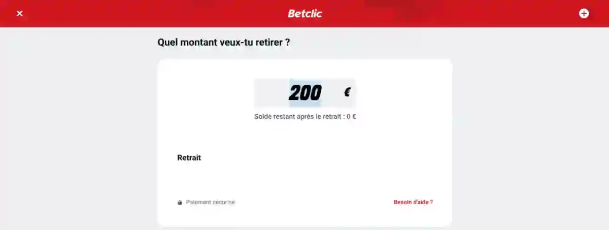 Valider retrait Betclic