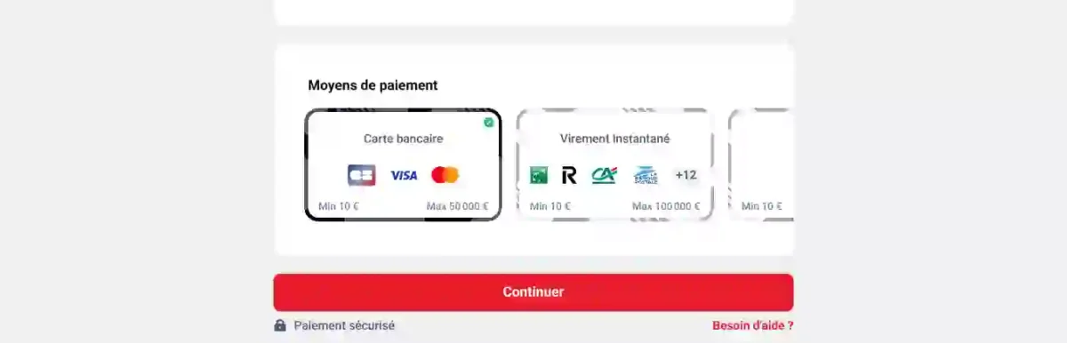 Moyen de paiement Betclic