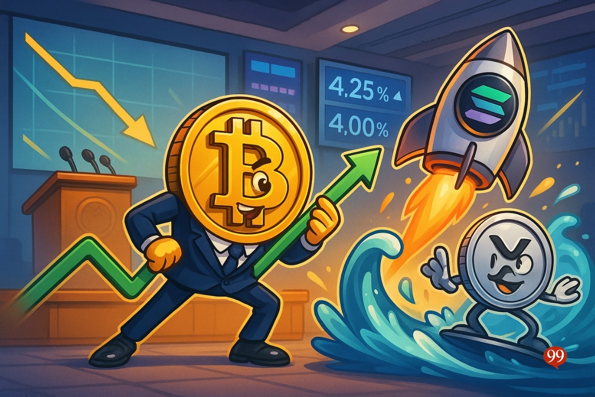 Fed coupe les taux : impact sur Bitcoin, Solana et XRP